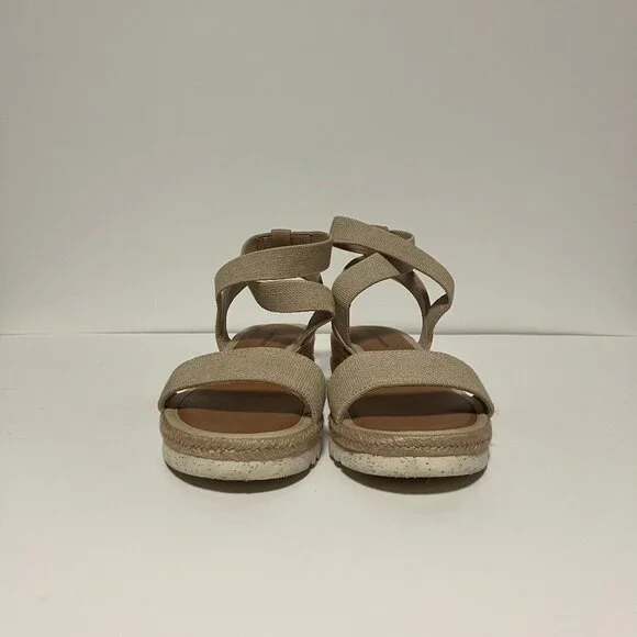 Lucky Brand Thimba Natural Sandals, Size 8, Women's Shoes, Ankle Wrap Espadrille - Picture 4 of 12